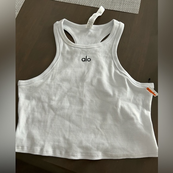 $68 ALO Ribbed Aspire Full Length Tank LARGE White